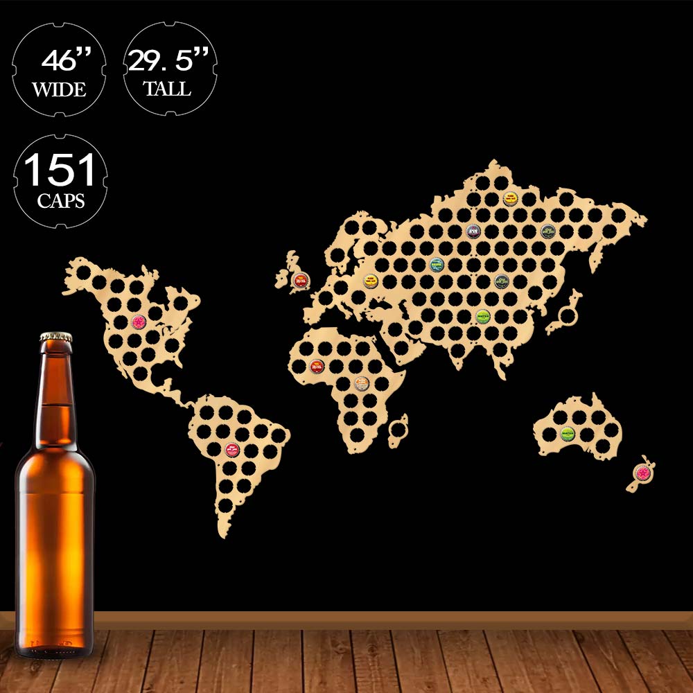 Craft Beer & Wine U- - Kreatywne rzemiosło drewniane mapa świata butelka