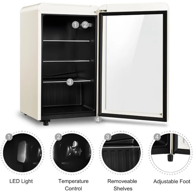 Retro Lodówka do Napojów 3.2 C – Wine Beer Mini Fridge recenzja i cena