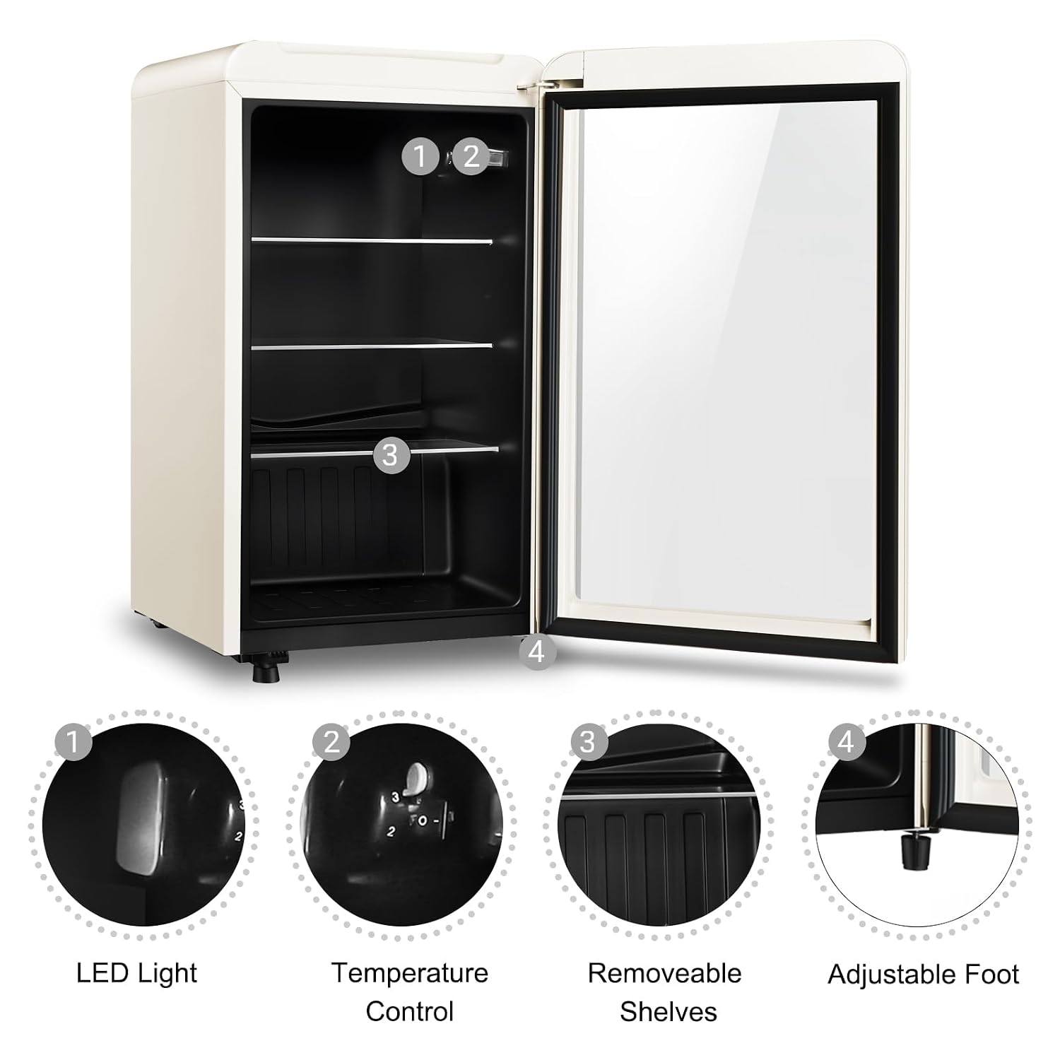Retro lodówka na napoje, mini  – Wine Beer Mini Fridge recenzja i cena