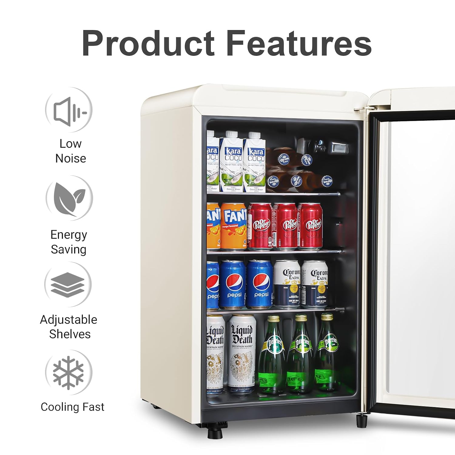 Retro lodówka na napoje, mini  – Wine Beer Mini Fridge recenzja i cena